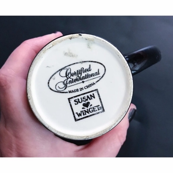 Susan Winget Jack O Lantern Black Coffee Mug Cup Fall Halloween Kitsch Whimsical - Picture 6 of 7